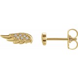 14K Yellow .03 CTW Diamond Angel Wing Earrings photo