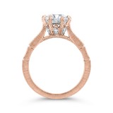 Shah Luxury Round Cut Diamond Engagement Ring In 14K Rose Gold (Semi-Mount) photo 4