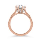 Shah Luxury Round Cut Diamond Engagement Ring In 14K Rose Gold (Semi-Mount) photo 4