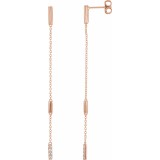 14K Rose 1/10 CTW Diamond Chain Earrings photo