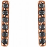 14K Rose 1/10 CTW Black Diamond Bar Earrings photo 2