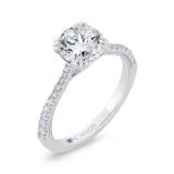 Shah Luxury 14K White Gold Diamond Engagement Ring (Semi-Mount) photo 2