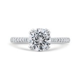 Shah Luxury 14K White Gold Diamond Engagement Ring (Semi-Mount) photo