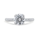 Shah Luxury 14K White Gold Diamond Engagement Ring (Semi-Mount) photo