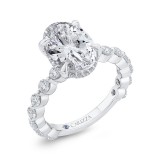 Shah Luxury Oval Diamond Engagement Ring In 14K White Gold (Semi-Mount) photo 2