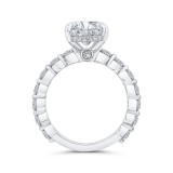 Shah Luxury Oval Diamond Engagement Ring In 14K White Gold (Semi-Mount) photo 4