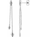 14K White Chain Earrings photo