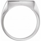 14K White 12 mm Square Signet Ring photo 2