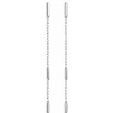 14K White Bar Chain Earrings photo 2
