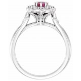 14K White Ruby & 1/10 CTW Diamond Ring photo 2