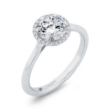 Shah Luxury 14K White Gold Round Cut Diamond Halo Engagement Ring (Semi-Mount) photo 2