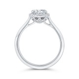 Shah Luxury 14K White Gold Round Cut Diamond Halo Engagement Ring (Semi-Mount) photo 4