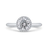 Shah Luxury 14K White Gold Round Cut Diamond Halo Engagement Ring (Semi-Mount) photo