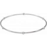 14K White  1/4 CTW Diamond Bezel-Set Bangle 8 Bracelet photo