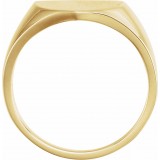 14K Yellow 14 mm Shield Signet Ring photo 2