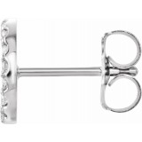 14K White .06 CTW Diamond Single Initial D Earring photo 2