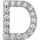 14K White .06 CTW Diamond Single Initial D Earring photo