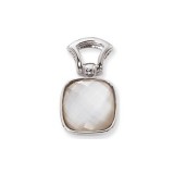 14K White Gold 15mm Checkerboard Cushion-Mother Of Pearl Pendant photo