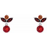 14K White Multi-Gemstone Earrings photo 2