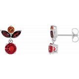 14K White Multi-Gemstone Earrings photo