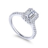 Gabriel & Co. 14k White Gold Contemporary Halo Engagement Ring photo 3