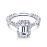 Gabriel & Co. 14k White Gold Contemporary Halo Engagement Ring photo