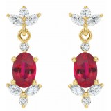 14K Yellow Ruby &  1/3 CTW Diamond Earrings photo 2