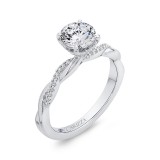 Shah Luxury 14K White Gold Round Diamond Engagement Ring with Criss-Cross Shank (Semi-Mount) photo 2