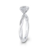 Shah Luxury 14K White Gold Round Diamond Engagement Ring with Criss-Cross Shank (Semi-Mount) photo 3