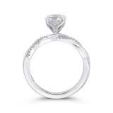 Shah Luxury 14K White Gold Round Diamond Engagement Ring with Criss-Cross Shank (Semi-Mount) photo 4