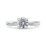 Shah Luxury 14K White Gold Round Diamond Engagement Ring with Criss-Cross Shank (Semi-Mount) photo