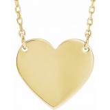 14K Yellow Engravable 12x11 mm  Heart 16-18 Necklace photo
