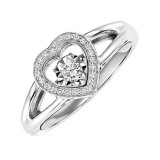 Gems One Silver (SLV 995) Diamond Rhythm Of Love Fashion Ring  - 1/8 ctw photo