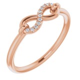14K Rose .04 CTW Diamond Infinity-Inspired Ring photo
