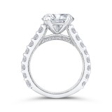 Shah Luxury Round Cut Diamond Engagement Ring In 14K White Gold (With Center) photo 4