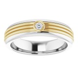 14K White & Yellow .06 CTW Diamond Men's Ring photo 3