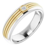 14K White & Yellow .06 CTW Diamond Men's Ring photo