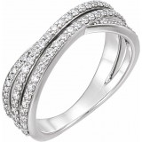 14K White 1/2 CTW Diamond Criss-Cross Ring photo