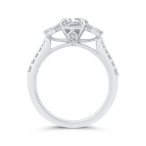 Shah Luxury 14K White Gold Three Stone Plus Round Diamond Engagement Ring photo 4