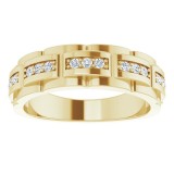 14K Yellow 1/4 CTW Diamond Pattern Ring photo 3