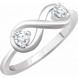 14K White 1/4 CTW Diamond Infinity-Inspired Ring photo