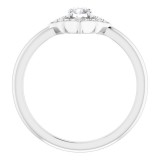 14K White 1/3 CTW Diamond Halo-Style Clover Ring photo 2