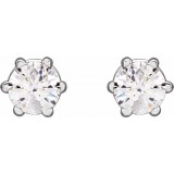 14K White 3 mm I3 1/5 CTW Diamond 6-Prong Wire Basket Earrings photo 2