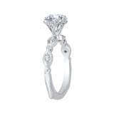 Shah Luxury Round Diamond Engagement Ring In 14K White Gold (Semi-Mount) photo 3