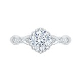 Shah Luxury Round Diamond Engagement Ring In 14K White Gold (Semi-Mount) photo