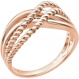 14K Rose Crossover Rope Design Ring photo