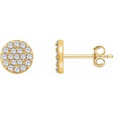 14K Yellow 1/3 CTW Diamond Cluster Earrings photo