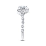 Shah Luxury Round Cut Diamond 1/2 Run Floral Engagement Ring In 14K White Gold (Semi-Mount) photo 3