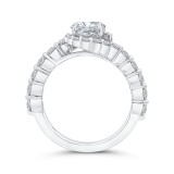 Shah Luxury Round Cut Diamond 1/2 Run Floral Engagement Ring In 14K White Gold (Semi-Mount) photo 4