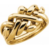 14K Yellow 12.5 mm Puzzel Ring photo